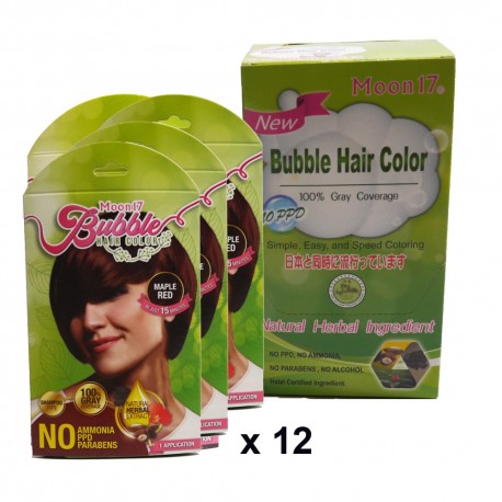 Moon17 Bubble Hair Color (maple red) 12packs - free hair mist 150ml